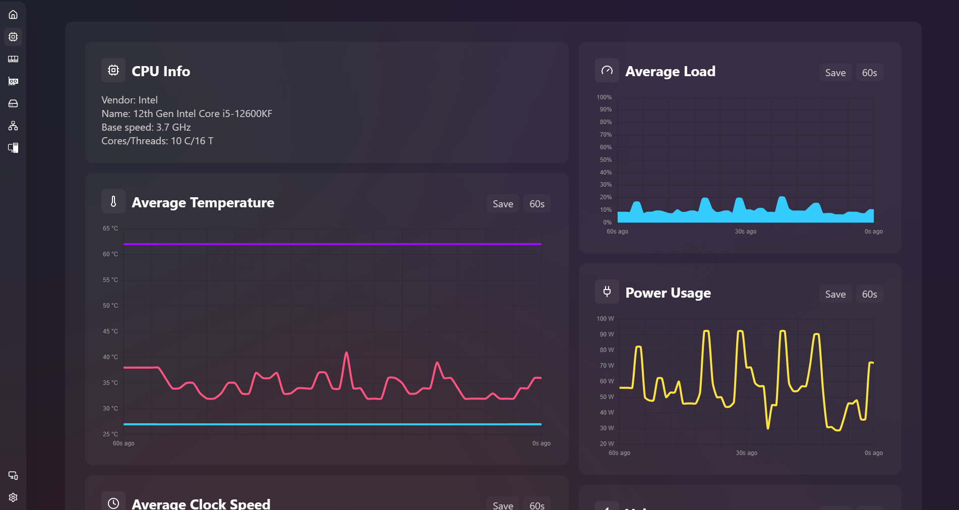 web dashboard